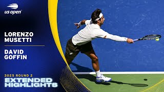 Lorenzo Musetti Vs. David Goffin Extended Highlights 2025 Us Open Round 2