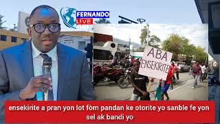Tèt Chaje Ensekirite A Pran Yon Lot Fòm Pandan Ke Otorite Yo Ap Kalewès. Koute Koze