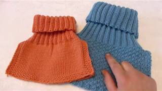 How to knit neckwarmer / pullover scarf for children, step by step