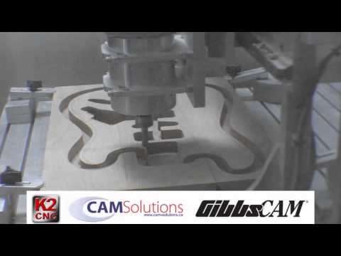 K2 CNC Router Cutting Guitar Body - CamSolutions - Gibbs