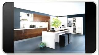 Blue Modern Walnut Kitchen Cabinets