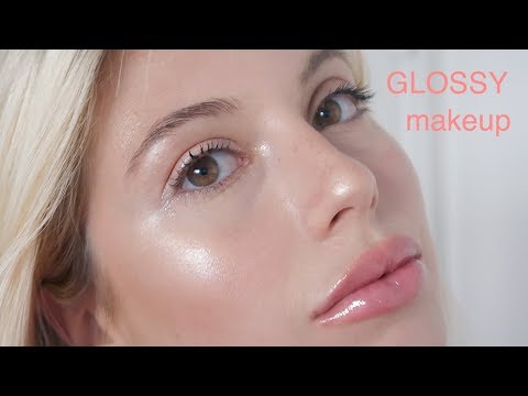 GLOSSY & GLOWY MAKEUP ROUTINE - YouTube
