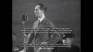 Joseph Goebbels Response To Attacks By The Berlin Press At The Berlin Sportpalast, 02101933