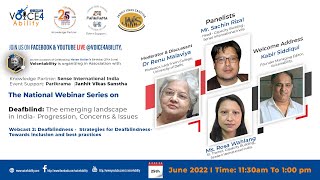 The National Webinar Series on Deafblind #Webcast _2 #Voice4ability Sense International India