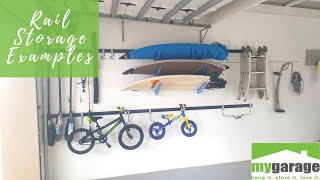 Garage Rail Storage Examples