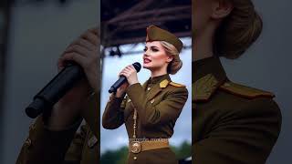 Beautiful Russian Military Officer Sings Katyusha At The Performance Event