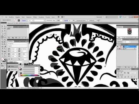 Speed Paint Mexican skull tattoo design with pen tool