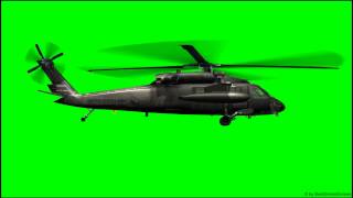 Black Hawk Helicopter Green Screen 02 - Free Use