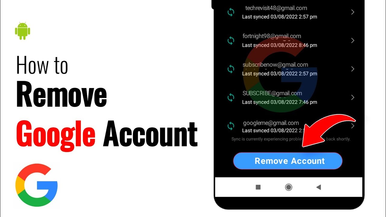 How to remove Google account from phone | Remove Gmail How to remove Google account from phone | Remove Gmail