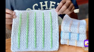 Vertical Stripe Crochet Dishcloth Tutorial by Jonah's Hands