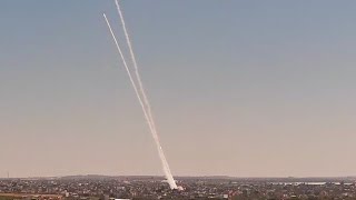 Another Baradge Of Rockets Making It's Way From Gaza Into Israel, As The Conflict Continues