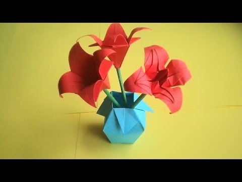 Ваза оригами из бумаги