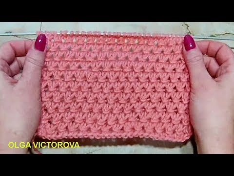 Вязание ажурной резинки по кругу 2