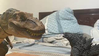 T. Rex Vs Godzilla Stop Motion Animation