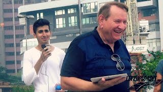 Megaphone trailer voice prank in public