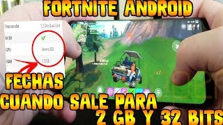 ✔️FORTNITE ANDROID REQUISITOS MÍNIMOS OFICIALES, CUANDO SALE LA SUPER ACTUALIZACIÓN (2gb y 32bits)