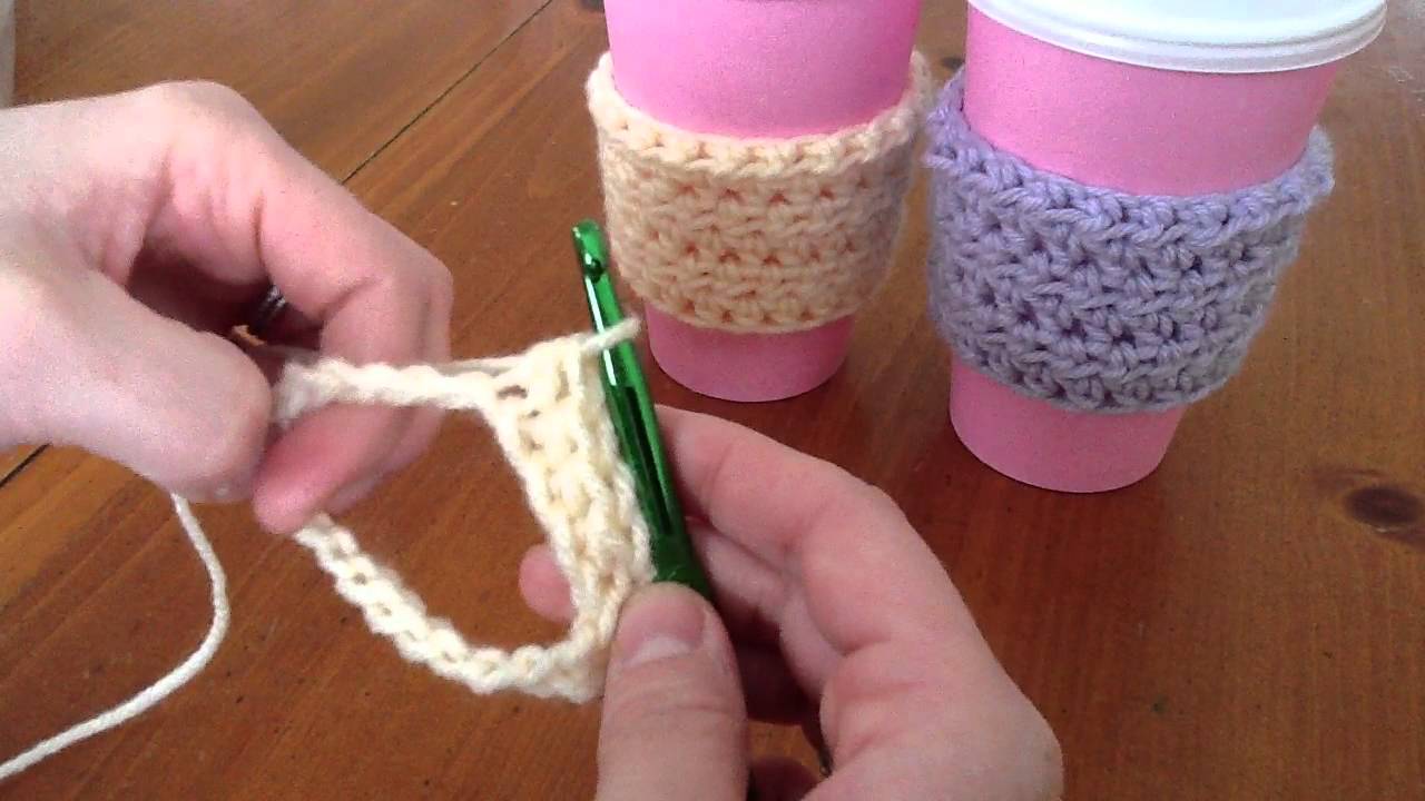How To Crochet Coffee Sleeves - YouTube