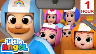 Wheels On The Rollercoaster Ride!!! | Little Angel | Kids Cartoons & Nursery Rhymes | Moonbug Kids