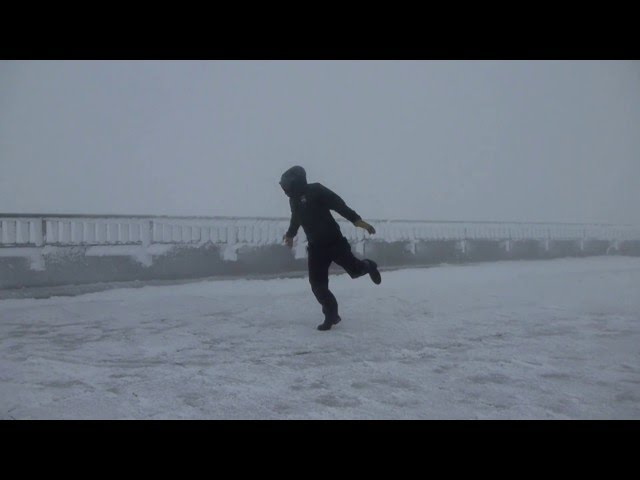 100+ MPH Winds Makes Guy Basically Fly - Video