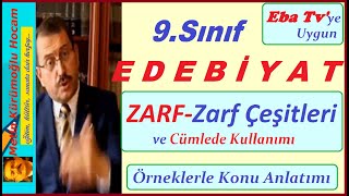 Türk Edebiyatı 9.Sınıf Dilbilgisi Zarflarbelirteç 9.Sınıf Sözcük Türleri Zarf, Zarf Çeşitleri