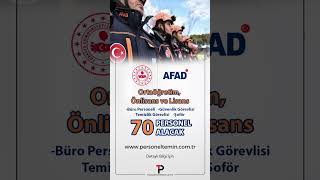 AFAD Personel Alımı | Personel Temin Bilgi Sistemi