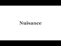 Tort Law - Nuisance (Preview)