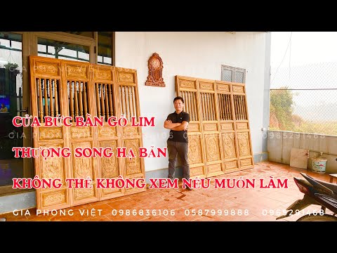 Cửa bức bàn gỗ lim Nam Phi cực đẹp giá rẻ - chi tiết chiếm phần lớn mặt tiền nhà kẻ truyền thống