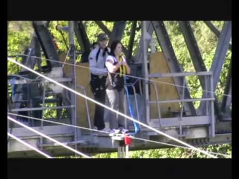 and into the chasm :) Bravery at it's finest :D Mokai Gravity Canyon. and into the chasm :) Bravery at it's finest :D Mokai Gravity Canyon.