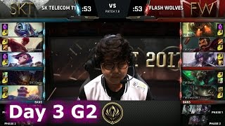 SK Telecom T1 vs Flash Wolves | Day 3 LoL MSI 2017 Group Stage | SKT vs FW Mid Season Invitational