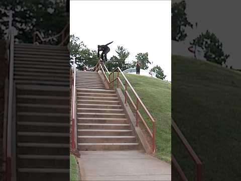 Back 5050 Around the Curve and down the Double Set Rail! By Kanaan #skateboarding