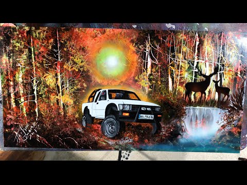 Custom painting pick up spray paint art