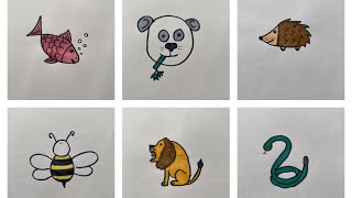 1'den 10'a Kadar Sayılarla Hayvan Çizimi v2 | Animal Drawings from numbers