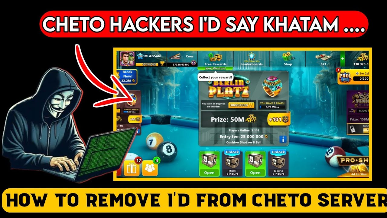 Remove Your Account From Cheto Server In 8 Ball Pool || Remove Your Account From Cheto Server In 8 Ball Pool ||