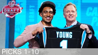 Picks 1-10: Multiple Quarterbacks \& Trades! | 2023 NFL Draft