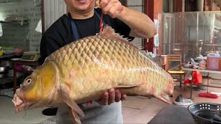 10 Kg Giant Carp Fish Cutting Kf Fishcuts Alive Fish Cutting In China Master Cutter