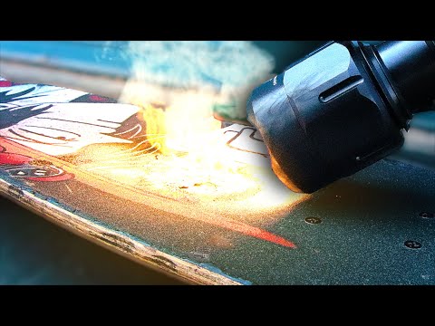 FLASHLIGHT BURNS A HOLE IN A SKATEBOARD!