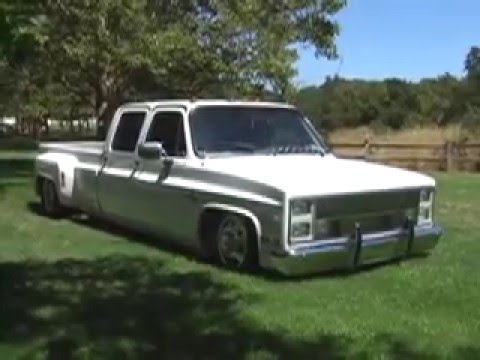 Bagged 1987 Crew Cab Dually Silverado - YouTube