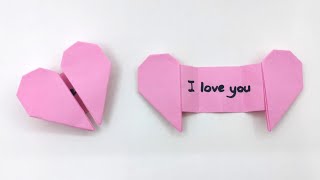 Origami Kalpli Not Kağıdı Nasıl Yapılır, Kağıttan Sevgililer Günü Notu Yapımı