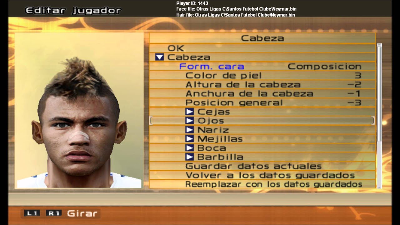 EDITAR CARA PES 6 editar cara pes 6: