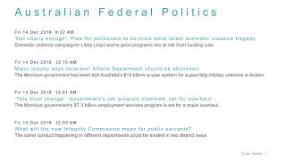 Political News Headlines for 14 Dec 2018 - 1 PM Edition