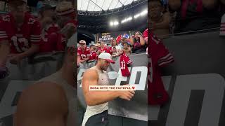 Nick Bosa Taking Time To Sign For Fans Before Kickoff