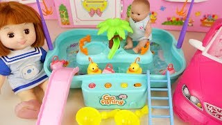Baby doll go fishing fish play baby Doli house