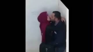 arabic girlfriends on road kissing