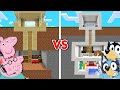 Minecraft Peppa Pig vs Bluey : MODERN SECRET BASE BUILD CHALLENGE