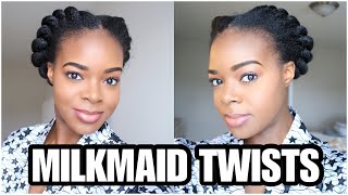 Natural Hair: Super Easy Milkmaid Twist on 4C Hair - Protective Style | Ify Yvonne