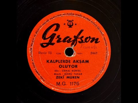 Zeki Müren -  Kalplerde Akşam Oluyor  -GERÇEK TAŞ PLAK KAYDI
