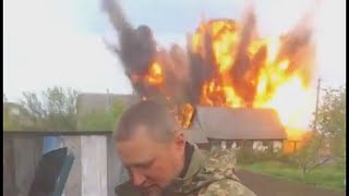 Взрыв ракеты Искандер вблизи солдат Украины
