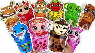 Paper Diy Italian Brainrot Milk Tea Blind Bag Ballerina Cappuccina Vs Espressona Signora Unboxing