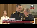 New King of Spain Felipe VI receives royal sash from predecessor Juan Carlos (recorded live feed)