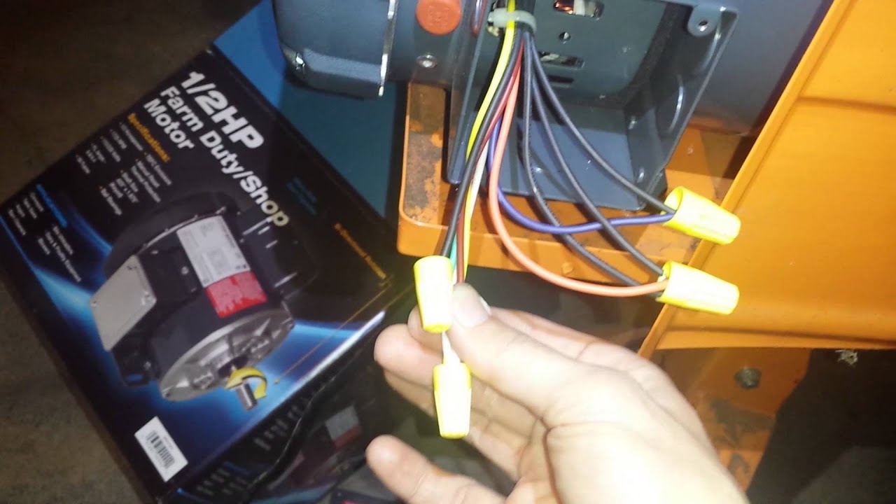 Marathon 1/2 hp low voltage motor wiring 9 wires - YouTube